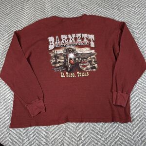 Harley Davidson Thermal Men XL Red Cotton Poly Vintage Graphic Biker